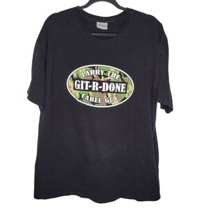 Larry the Cable Guy Git R Done Camo 2009 Tour Double Sided Comedian T-Shirt